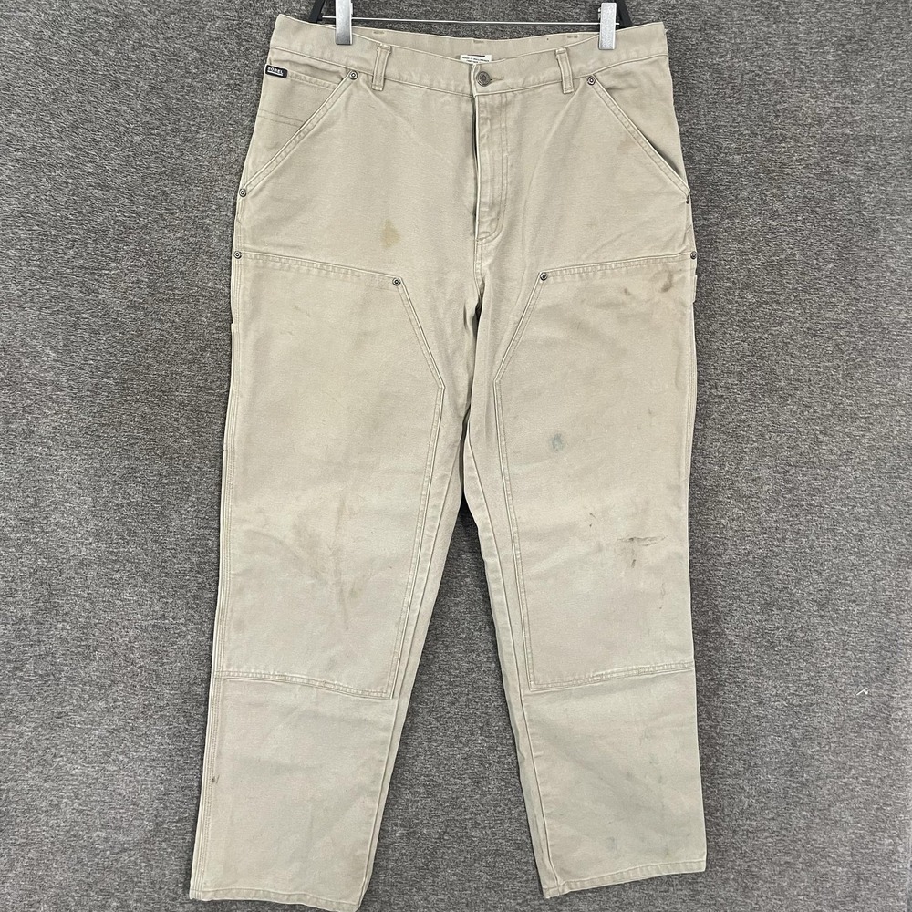 Sorel Pants Mens 36x34 Beige Canvas Carpenter Double Front Workwear